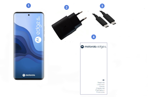 Motorola Edge 40 Neo 5G, contenu du coffret.