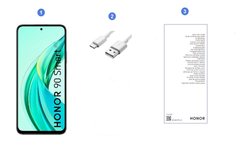 Honor 90 Smart 5G, contenu du coffret.