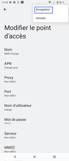 Étape 9 : Sélectionnez Enregistrer.