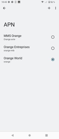 Étape 10 : Le nouveau profil MMS est ajouté.