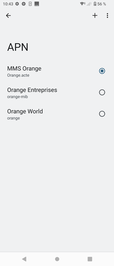 Étape 11 : Le nouveau profil MMS est activé.