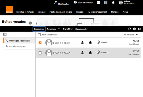 supprimer message vocal messagerie orange