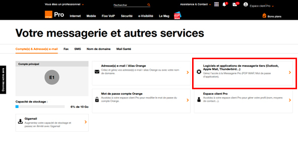 comment contacter orange pro par mail