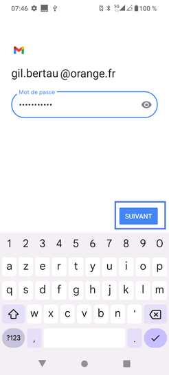 Étape 7 : Saisissez votre mot de passe et cliquez sur Suivant.