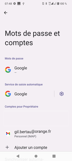 Étape 10 : La boite e-mail apparaît dans les comptes du mobile.Nous sommes là pour vous assurer une transition fluide et sans souci vers l'utilisation de votre boîte mail sur votre mobile.