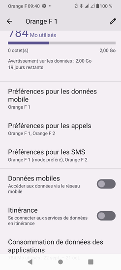 Étape 7 : La connexion de données en France est interrompue.Pour réactiver les données, pressez le bouton virtuel correspondant à Données vers la droite.Nous sommes à votre disposition pour vous accompagner dans la gestion de vos connexions et pour assurer que votre expérience mobile soit toujours optimale.