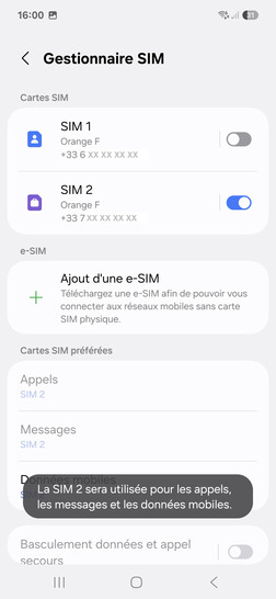 Étape 7 : Votre carte SIM est maintenant désactivée et vous pouvez profiter de votre mobile avec une seule carte active. Si vous avez besoin de réactiver la carte SIM à l'avenir, les mêmes étapes vous permettront de le faire simplement.Chez Orange, nous sommes là pour vous accompagner dans chaque moment de votre vie numérique.