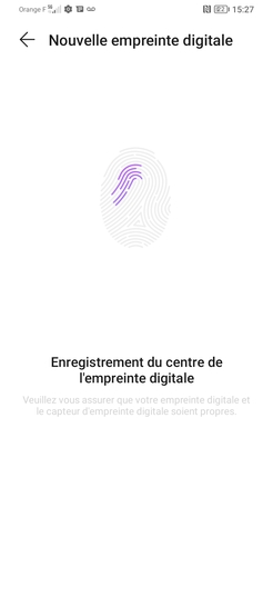 Étape 6 : Débutez l'enregistrement de l'empreinte.