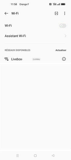 Étape 5 : Le Wi-Fi est désactivé.