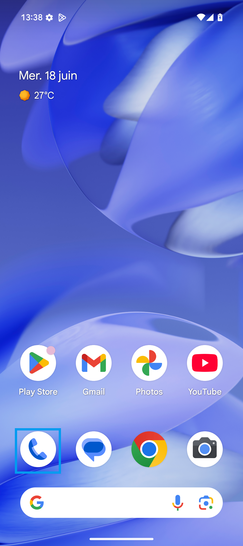 Étape 1 : Ouvrez l'application Téléphone depuis la page d'accueil.