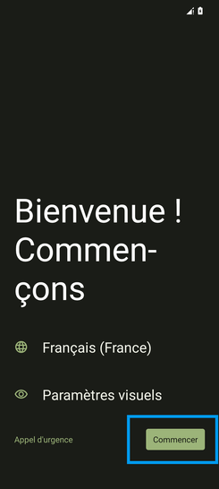 Étape 1 : Débutez avec Commencer.