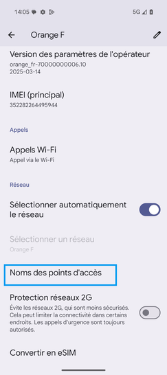 Étape 6 : Sélectionnez Noms des points d'accès.
