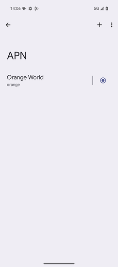 Étape 7 : Assurez-vous que Orange World est bien activé, si ce n'est pas le cas, activez le point d'accès.