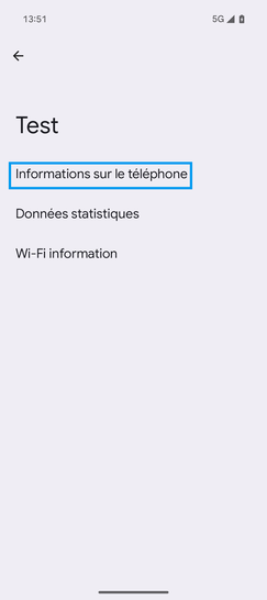 Étape 4 : Allez sur Informations sur le téléphone.