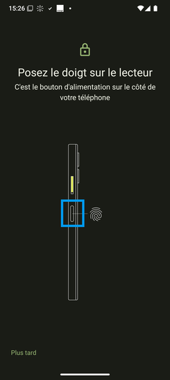 Étape 13 : Posez le doigt sur le lecteur.