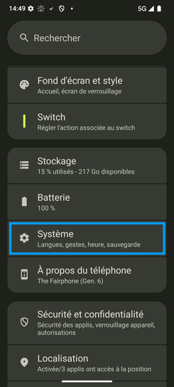 Étape 3 : Choisissez Système.