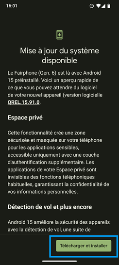 Étape 5 : Appuyez sur Télécharger et installer.