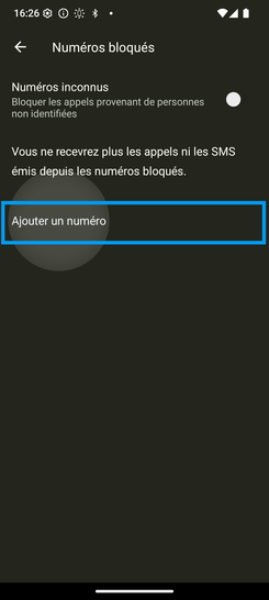 Étape 5 : Appuyez sur Ajouter un numéro.