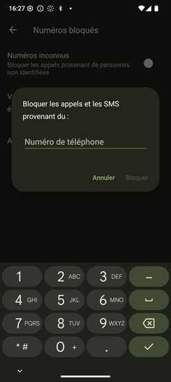 Étape 7 : Saisissez un numéro à l'aide du clavier virtuel.