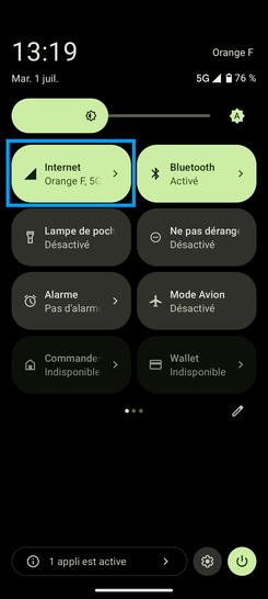 Étape 2 : Choisissez la brique Internet.