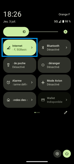 Étape 2 : Choisissez la brique Internet.