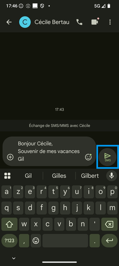 Étape 5 : Envoyez le message.