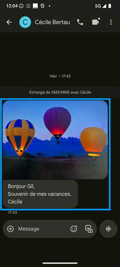 Étape 3 : Consultez l'intégralité du message.Puis, faîtes un appui long sur le message souhaité (et sur sa pièce-jointe le cas échéant).