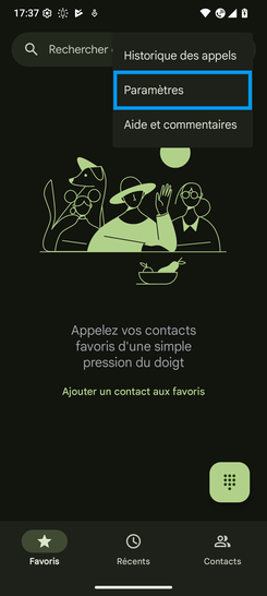 Étape 3 : Sélectionnez Paramètres.