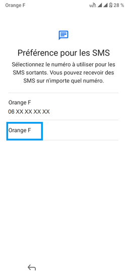 Étape 7 : Préférences pour les appels : choisissez une carte SIM.