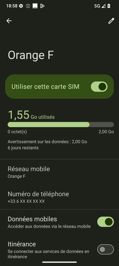 Étape 6 : Balayez l'écran vers le haut pour faire défiler les informations.