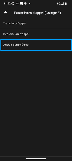Étape 7 : Allez sur Autres paramètres.