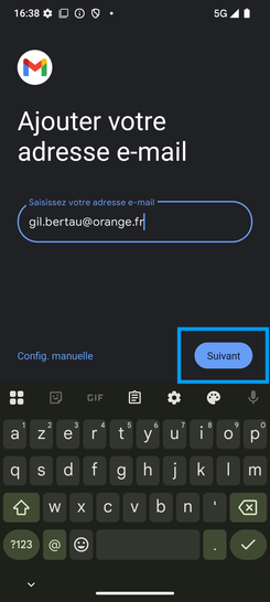 Étape 7 : Poursuivez avec Suivant pour une configuration automatique.