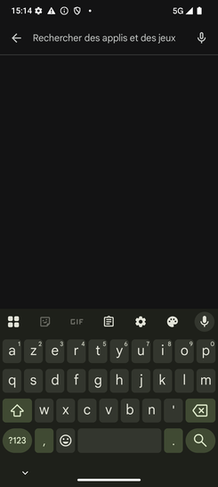 Étape 4 : À l'aide du clavier virtuel, commencez à saisir le nom de l'application que vous cherchez.