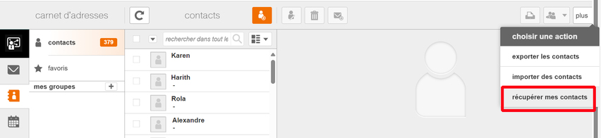 Messagerie mail pro : restaurer un contact - Assistance Orange Pro