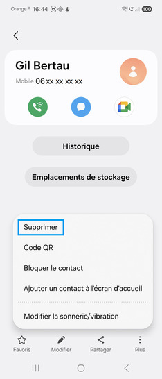 Étape 5 : Sélectionnez Supprimer.