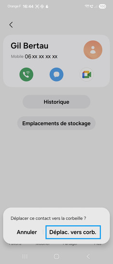 Étape 6 : Cliquez sur Déplacer vers la corbeille.