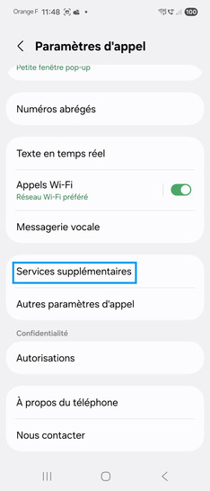Étape 4 : Choisissez Services supplémentaires.