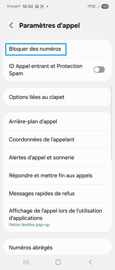 Étape 4 : Sélectionnez Bloquer des numéros.