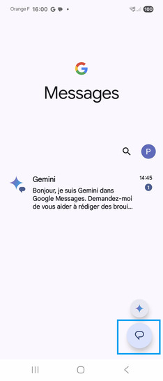 Étape 2 : Pressez l'icône Nouveau message.