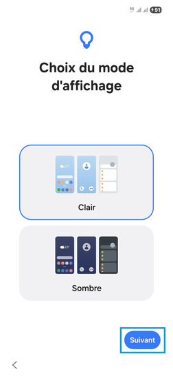 Étape 21 : Sélectionnez le choix du mode d'affichage. Ici, Clair.