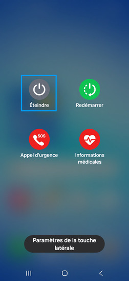 Étape 2 : Sélectionnez Éteindre.