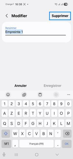Étape 7 : Sélectionnez Supprimer.