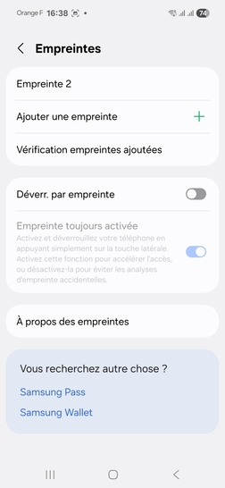 Étape 9 : Votre empreinte digitale a été retirée avec succès.Nous sommes là pour vous accompagner dans la gestion de la sécurité de votre appareil.
