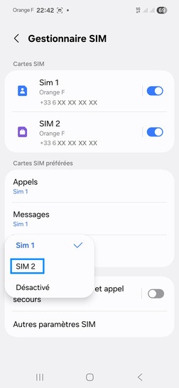 Étape 6 : Choisissez la carte SIM de votre choix.