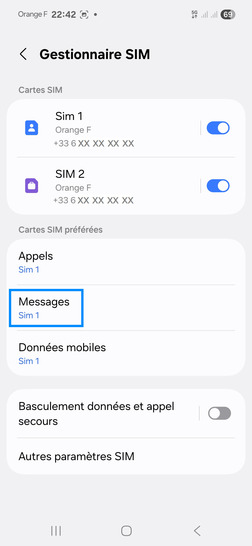 Étape 5 : Sélectionnez Messages.