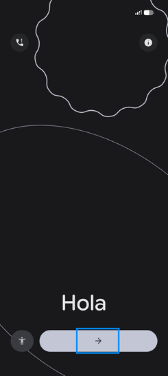 Étape 1 : Après avoir saisi le code PIN et déverrouillé l'écran,Vous pouvez commencer démarrer la configuration du mobile.modifiez la langue au préalable, si nécessaire.