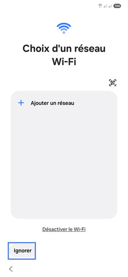 Étape 5 : Ignorez la connexion à un réseau wifi.vous aurez la possibilité de vous connecter à un réseau wifi plus tard.