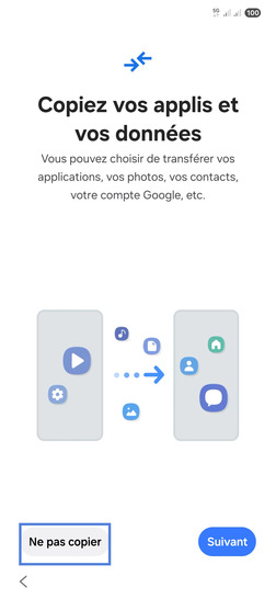 Étape 7 : Sélectionnez Ne pas copier.