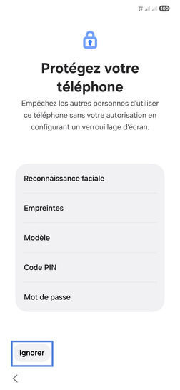 Étape 10 : Sélectionnez Ignorer.