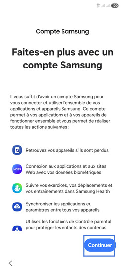 Étape 16 : Allez sur Continuer.Dans l'écran suivant : sélectionnez Vous avez oublié votre mot de passe ou vous n'avez pas de compte ?